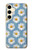 W3454 Marguerite Florale Etui Coque Housse et Flip Housse Cuir pour Samsung Galaxy S24