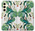 W3697 Oiseaux de la vie des feuilles Etui Coque Housse et Flip Housse Cuir pour Samsung Galaxy S24