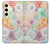 W3705 Fleur florale pastel Etui Coque Housse et Flip Housse Cuir pour Samsung Galaxy S24