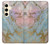 W3717 Imprimé graphique en marbre bleu pastel or rose Etui Coque Housse et Flip Housse Cuir pour Samsung Galaxy S24