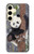 W3793 Peinture de neige mignon bébé panda Etui Coque Housse et Flip Housse Cuir pour Samsung Galaxy S24