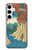 W3348 Utagawa Hiroshige Le singe Pont Etui Coque Housse et Flip Housse Cuir pour Samsung Galaxy S24 Plus