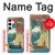 W3348 Utagawa Hiroshige Le singe Pont Etui Coque Housse et Flip Housse Cuir pour Samsung Galaxy S24 Plus