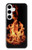 W3379 Cadre d'incendie Etui Coque Housse et Flip Housse Cuir pour Samsung Galaxy S24 Plus