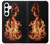 W3379 Cadre d'incendie Etui Coque Housse et Flip Housse Cuir pour Samsung Galaxy S24 Plus