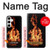 W3379 Cadre d'incendie Etui Coque Housse et Flip Housse Cuir pour Samsung Galaxy S24 Plus