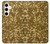 W3388 Imprimer or Glitter Graphic Etui Coque Housse et Flip Housse Cuir pour Samsung Galaxy S24 Plus