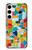 W3391 Art abstrait carreaux de mosaïque graphique Etui Coque Housse et Flip Housse Cuir pour Samsung Galaxy S24 Plus