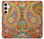 W3402 Floral Paisley Seamless Etui Coque Housse et Flip Housse Cuir pour Samsung Galaxy S24 Plus