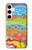 W3407 hippie Art Etui Coque Housse et Flip Housse Cuir pour Samsung Galaxy S24 Plus