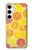 W3408 citron Etui Coque Housse et Flip Housse Cuir pour Samsung Galaxy S24 Plus