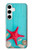 W3428 Aqua Bois Coquille d'étoile de mer Etui Coque Housse et Flip Housse Cuir pour Samsung Galaxy S24 Plus