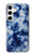 W3439 Tissu Indigo Tie Dye Etui Coque Housse et Flip Housse Cuir pour Samsung Galaxy S24 Plus