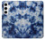 W3439 Tissu Indigo Tie Dye Etui Coque Housse et Flip Housse Cuir pour Samsung Galaxy S24 Plus