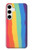 W3799 Arc-en-ciel aquarelle vertical mignon Etui Coque Housse et Flip Housse Cuir pour Samsung Galaxy S24 Plus