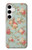 W3910 Rosier millésimé Etui Coque Housse et Flip Housse Cuir pour Samsung Galaxy S24 Plus