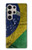 W3297 Brésil Drapeau graphique Football Millésime Etui Coque Housse et Flip Housse Cuir pour Samsung Galaxy S24 Ultra