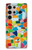 W3391 Art abstrait carreaux de mosaïque graphique Etui Coque Housse et Flip Housse Cuir pour Samsung Galaxy S24 Ultra