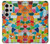 W3391 Art abstrait carreaux de mosaïque graphique Etui Coque Housse et Flip Housse Cuir pour Samsung Galaxy S24 Ultra