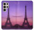 W3447 Paris Eiffel Le coucher du soleil Etui Coque Housse et Flip Housse Cuir pour Samsung Galaxy S24 Ultra