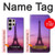 W3447 Paris Eiffel Le coucher du soleil Etui Coque Housse et Flip Housse Cuir pour Samsung Galaxy S24 Ultra