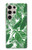 W3457 Papier Palm Monstera Etui Coque Housse et Flip Housse Cuir pour Samsung Galaxy S24 Ultra