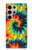 W3459 tie Dye Etui Coque Housse et Flip Housse Cuir pour Samsung Galaxy S24 Ultra