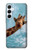 W3680 Girafe de sourire mignon Etui Coque Housse et Flip Housse Cuir pour Samsung Galaxy A55 5G