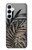 W3692 Feuilles de palmier gris noir Etui Coque Housse et Flip Housse Cuir pour Samsung Galaxy A55 5G
