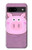 W3269 Porc Dessin animé Etui Coque Housse et Flip Housse Cuir pour Google Pixel 8a