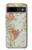 W3418 Carte du monde millésimé Etui Coque Housse et Flip Housse Cuir pour Google Pixel 8a