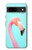 W3708 Flamant rose Etui Coque Housse et Flip Housse Cuir pour Google Pixel 8a