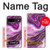 W3896 Stries d'or en marbre violet Etui Coque Housse et Flip Housse Cuir pour Google Pixel 8a