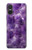 W3713 Graphique violet améthyste à quartz imprimé Etui Coque Housse et Flip Housse Cuir pour Sony Xperia 10 VI