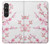 W3707 Fleur de cerisier rose fleur de printemps Etui Coque Housse et Flip Housse Cuir pour Sony Xperia 1 VI