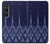 W3950 Motif textile thaïlandais bleu Etui Coque Housse et Flip Housse Cuir pour Sony Xperia 1 VI