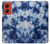 W3439 Tissu Indigo Tie Dye Etui Coque Housse et Flip Housse Cuir pour Motorola Moto G Stylus 5G (2024)