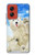 W3794 Ours polaire arctique amoureux de la peinture de phoque Etui Coque Housse et Flip Housse Cuir pour Motorola Moto G Stylus 5G (2024)