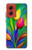 W3926 Peinture à l'huile de tulipe colorée Etui Coque Housse et Flip Housse Cuir pour Motorola Moto G Stylus 5G (2024)