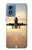 W3837 Avion Décollage Sunrise Etui Coque Housse et Flip Housse Cuir pour Motorola Moto G Play 4G (2024)