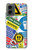 W3960 Collage d'autocollants de signalisation de sécurité Etui Coque Housse et Flip Housse Cuir pour Motorola Moto G 5G (2024)