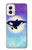 W3807 Killer Whale Orca Lune Pastel Fantaisie Etui Coque Housse et Flip Housse Cuir pour Motorola Moto G Power 5G (2024)