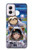 W3915 Costume d'astronaute paresseux pour bébé fille raton laveur Etui Coque Housse et Flip Housse Cuir pour Motorola Moto G Power 5G (2024)