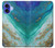 W3920 Couleur bleu océan abstrait émeraude mélangée Etui Coque Housse et Flip Housse Cuir pour iPhone 16