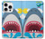 W3947 Caricature d'hélicoptère de requin Etui Coque Housse et Flip Housse Cuir pour iPhone 16 pro