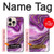 W3896 Stries d'or en marbre violet Etui Coque Housse et Flip Housse Cuir pour iPhone 16 pro max