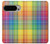 W3942 Tartan à carreaux arc-en-ciel LGBTQ Etui Coque Housse et Flip Housse Cuir pour Google Pixel 9 Pro