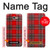 W2374 Motif Tartan Rouge Etui Coque Housse et Flip Housse Cuir pour Samsung Galaxy J7 Prime