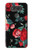 W3112 Motif floral Rose Noir Etui Coque Housse et Flip Housse Cuir pour LG V20