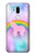 W3070 Arc en ciel pastel ciel Licorne Etui Coque Housse et Flip Housse Cuir pour LG G7 ThinQ